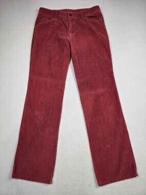 Garnet Hill Womens Corduroy Pants 8L Brick Reddish Pink 100% Cotton